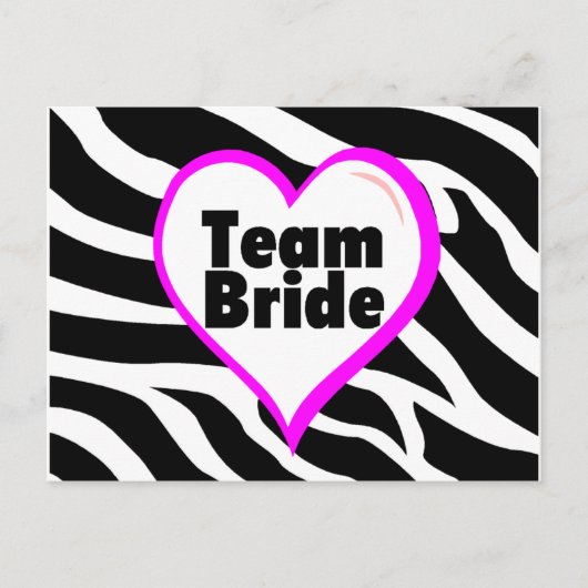 Team Bride (Zebra Print) Postkarte (Vorderseite)