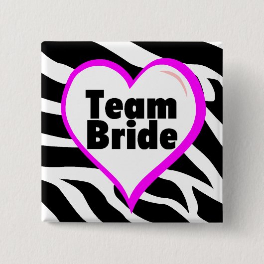 Team Bride Zebra Stripes Button (Vorderseite)