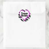 Team Bride Zebra Stripes Runder Aufkleber (Tasche)