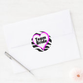 Team Bride Zebra Stripes Runder Aufkleber (Umschlag)