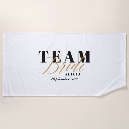TEAM BRIDE Zweifarbig Strandtuch (Vorderseite)