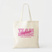 Team Bridge Brautparty Name Bridesmaid Pink Retro Tragetasche (Vorne)