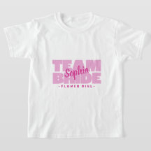 Team Bridge Brautparty Name Flower Girl Pink