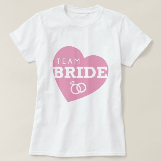 Team Bridge Personalisiertes Party Pink Heart Tops (Design vorne)