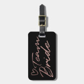 Team Bridge - Rose Gold Imitats Gepäckanhänger (Vorderseite vertikal)