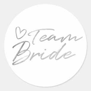 Team Bridge - Silberfaux-Folienaufkleber Runder Aufkleber