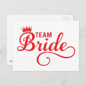 Team Bridge, Textdesign für T - Shirt mit rotem Wo Postkarte (Vorne/Hinten)