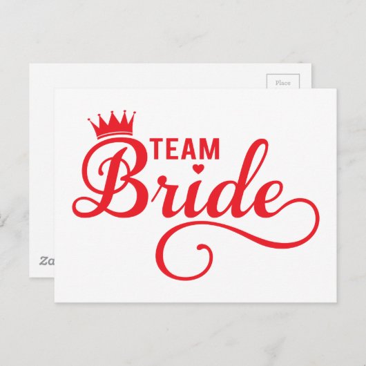 Team Bridge, Textdesign für T - Shirt mit rotem Wo Postkarte (Vorne/Hinten)