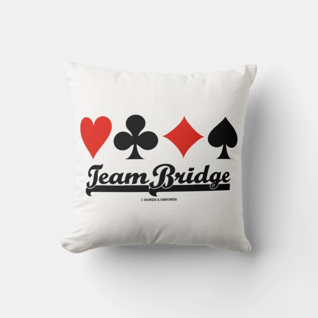 Team Bridge Vier-Karten-Anzug Kissen (Vorderseite)