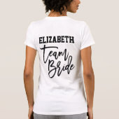 Team Bridge Zitat Black Simple Bridesmaid Monogram T-Shirt (Rückseite)