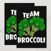 Team Broccoli Vegan Vegetarisches Gemüse Lover Einladung (Vorne/Hinten)