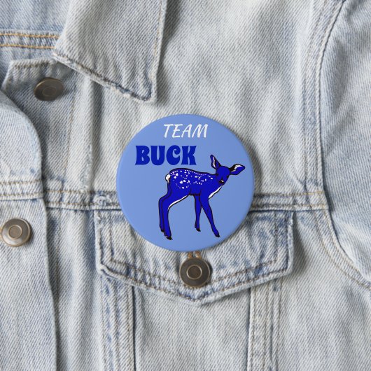 "Team Buck" Blue Gender Reveal Button (Beispiel)