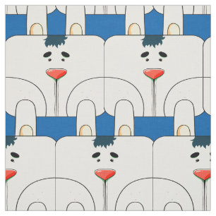 Team Bunny Face - Classic Blue und Bale Gray Stoff