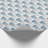 Team Bunny Face - Grau und Blau v2 Geschenkpapier (Ecke)