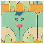 Team Bunny Face - Grün und Orange Stoff (Nahaufnahme)
