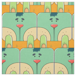 Team Bunny Face - Grün und Orange Stoff