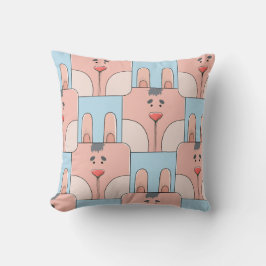 Team Bunny Face - Rosa und Blau Kissen