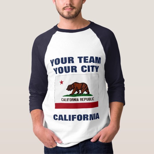 Team California State Flag Raglan T - Shirt (Vorderseite)