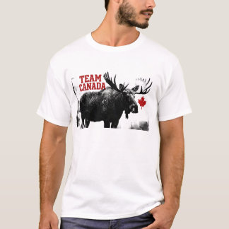 TEAM CANADA. Maple leaf. Canadian moose.  T-Shirt