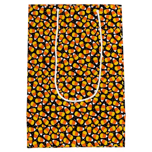 Team Candy Corn Halloween Mittlere Geschenktüte (Rückseite)