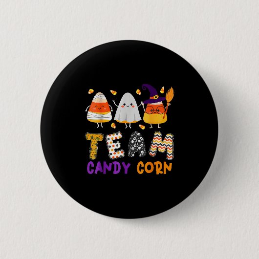 Team Candy Mais Halloween Funny mit Hexenboo Mum Button (Vorderseite)
