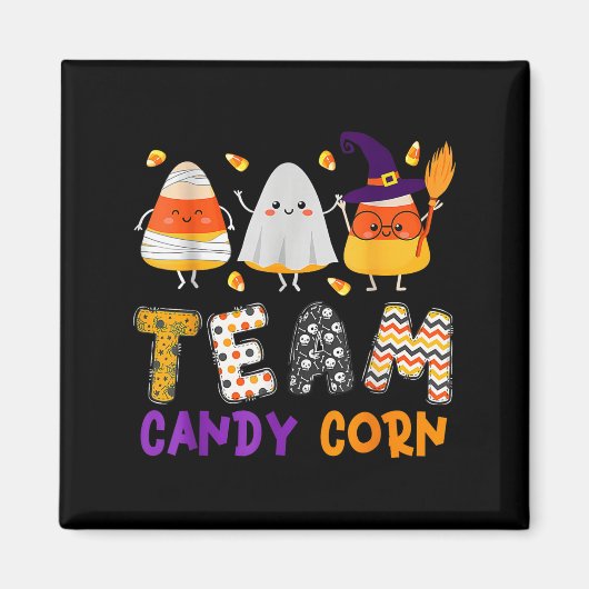 Team Candy Mais Halloween Funny mit Hexenboo Mum Magnet (Vorne)
