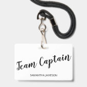Team Captain Name Abzeichen Ausweis (Vorderseite mit Lanyard)