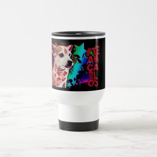 Team Carlos Chihuahua Retro Design Travel Mug Reisebecher (Mittel)