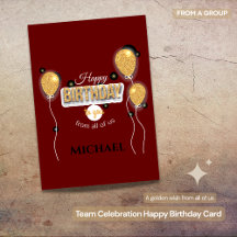 Team Celebration Happy Birthday Card