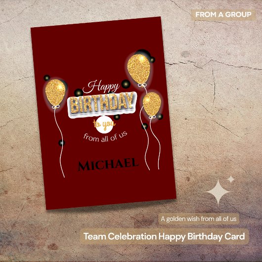 Team Celebration Happy Birthday Card Karte