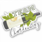 Team Chardonnay Weißwein Weinflasche Aufkleber (Vorderseite)