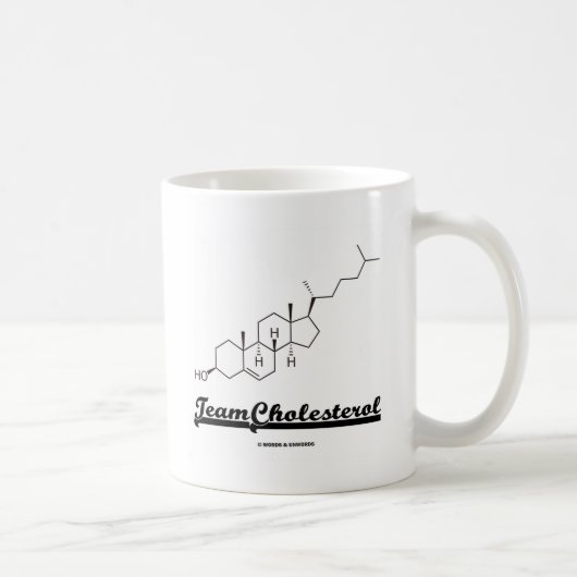 Team-Cholesterin (Cholesterin-chemisches Molekül) Kaffeetasse (Rechts)