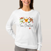 Team Christmas with Reindeer,Snowman & Gingerbread T-Shirt (Vorderseite)