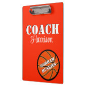 Team Coach Orange und White Basketball Persönlich Klemmbrett (Links)