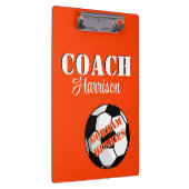 Team Coach Orange und White Soccer Personalisiert Klemmbrett (Rechts)