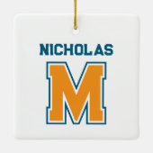 Team Colors Monogram Name Keramikornament (Rückseite)