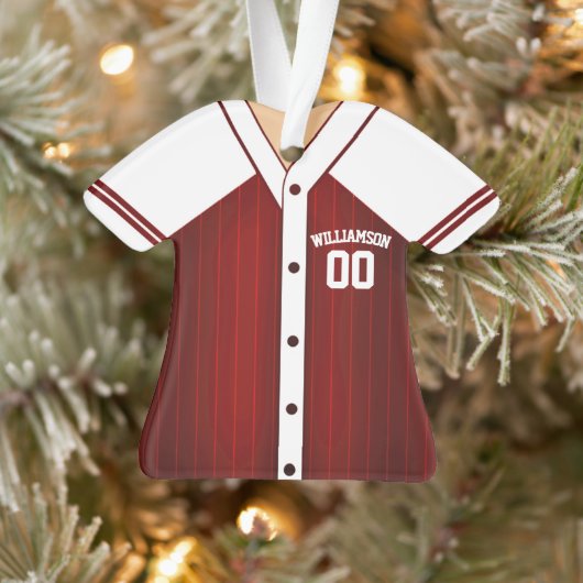 Team Colors Personalisiert Baseball Jersey Ornament (Baum)