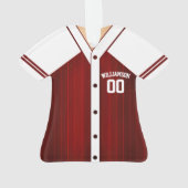 Team Colors Personalisiert Baseball Jersey Ornament (Rückseite)