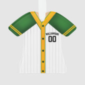 Team Colors Personalisiert Baseball Jersey Ornament (Rückseite)