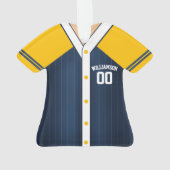 Team Colors Personalisiert Baseball Jersey Ornament (Rückseite)