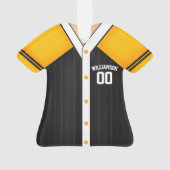 Team Colors Personalisiert Baseball Jersey Ornament (Rückseite)