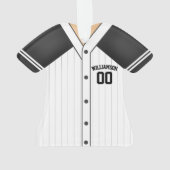 Team Colors Personalisiert Baseball Jersey Ornament (Rückseite)