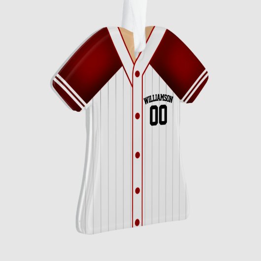 Team Colors Personalisiert Baseball Jersey Ornament (Vorderseite)