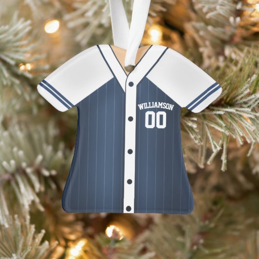 Team Colors Personalisiert Baseball Jersey Ornament (Baum)