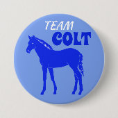 "Team Colt" Blue Gender Reveve Button (Vorderseite)
