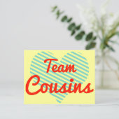 Team-Cousin Postkarte (Stehend Vorderseite)