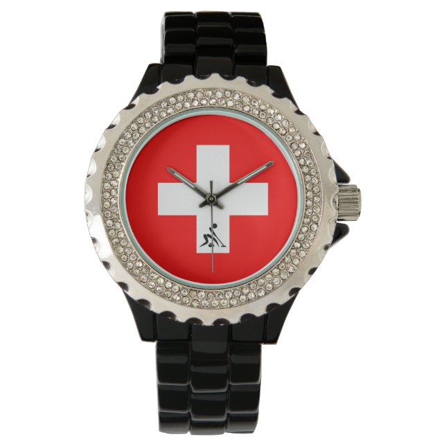 Team Curling Swiss Armbanduhr (Vorderseite)