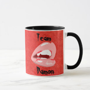 Team Damon Vampire Lips Kaffeepause Tasse