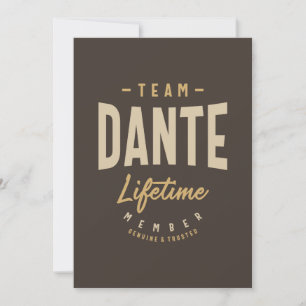 Team Dante Lebenslanges Mitglied Personalisierter Einladung