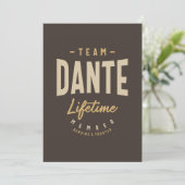 Team Dante Lifetime Personalisierter Name Einladung (Stehend Vorderseite)